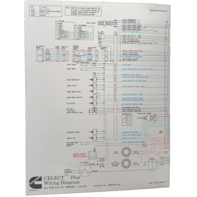 NEW Cummins L10, M11, N14 CelectPlus Engines Electrical Diagram